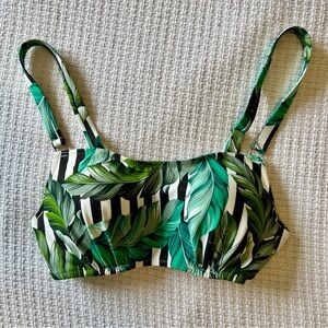 Shade & Shore Tropical Leaf Print Bikini Top